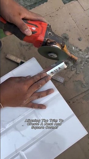 Installation of White Ceramic Tile with 90-Degree Aluminum Trim