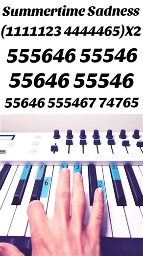 Summertime Sadness Piano Easy Tutorial #piano #music #shorts