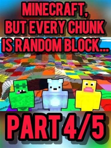 Minecraft, But Every Chunk is RANDOM BLOCK... #minecraft #minefun #randomblock #randomvideo #me
