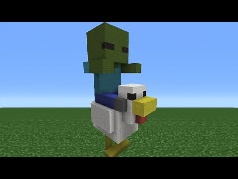Minecraft Tutorial: How To Make a Chicken Jockey Statue