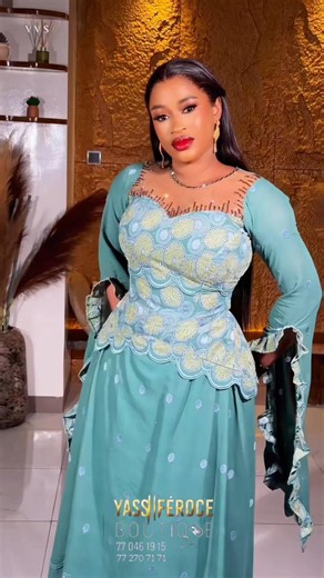 Discover this sumptuous embroidered Lafaya fabric dress from Senegalese fashion 👗 ❤️ #womensfashion