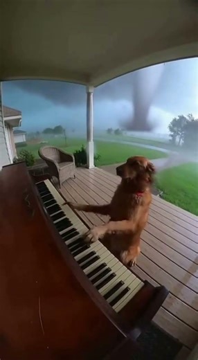 Did this tornado just lift my dog into the air?!? #dog #viral #crazy #scary #tornado #ai #shorts