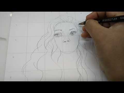 Realistic Portrait Drawing Using Grid Method | Step by Step