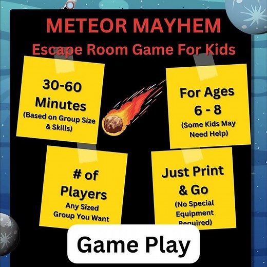 Space Theme Escape Room Game For Kids - Party Games For Kids