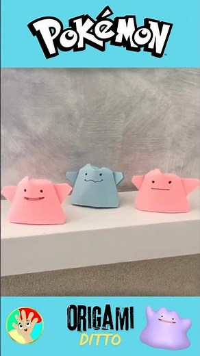 Origami de Ditto- Pokémon-Handy Art #origami #origamifacil #pokemon #fanart