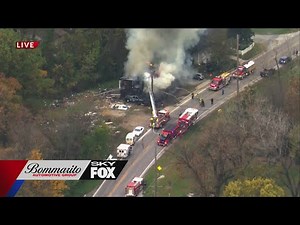 Fire and reported explosions at structure near Belleville