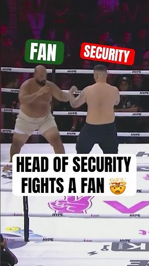 Security vs. Fan in a bare knuckle fight 😭 ‪@HypeFighting‬
