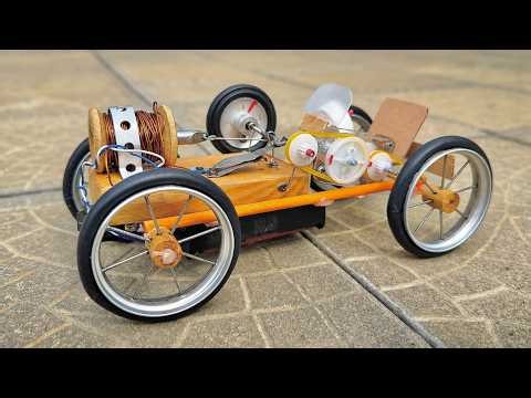 Car made with solenoid engine + How to Make a Mini Electric Car