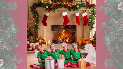 Christmas Backdrop 7x5 ft Fireplace Photography Background, Durable Polyester Xmas Banner for Holiday Party Decor, Family Photo Studio Winter Props