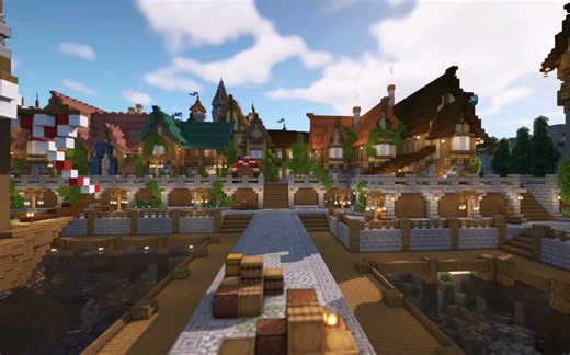 【BlueNerd】Minecraft:中世纪史诗级港口城市的建造延时摄影