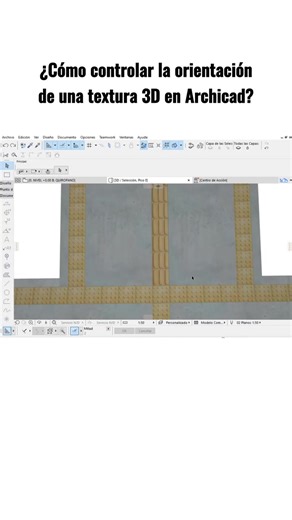🤔¿Cómo controlar la orientación de una textura 3D en Archicad? 💻Muchas veces al momento de aplicar texturas el patrón y la orientación no siempre es el correcto, en este video te mostraremos cómo corregirlo. @cesar.fuertes.s #ArchiCAD #BIM #arquitectura #pasto #urbanismo