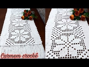 CAMINHO DE MESA NO CROCHÊ FILÉ PASSO A PASSO COMPLETO COMPLETO ❤️💐