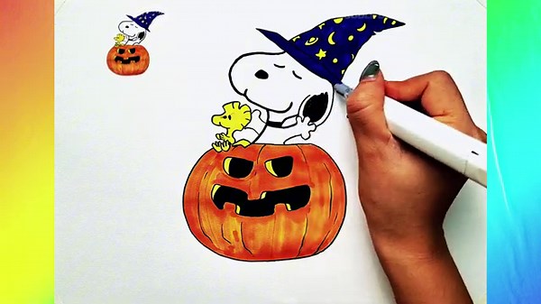 How to draw Snoopy Halloween | Peanuts Step-by-Step Drawing Guide