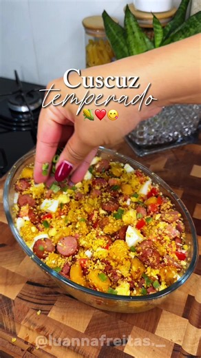 Cuscuz temperado 😋❤️ #receitasfaceis #comida #cuscuz #almoco #paravoce