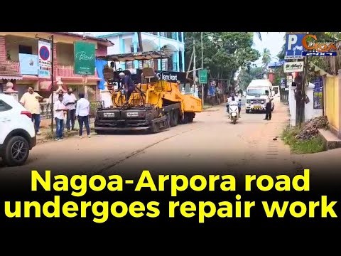 Nagoa-Arpora road undergoes repair work, Hot mixing begins to restore road after underground cabling