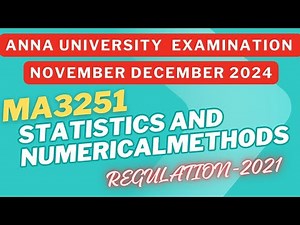 MA3251 📊 Statistics & Numerical Methods | Nov/Dec 2024 Anna University Exam 🧮 | PDF Questions 🔥