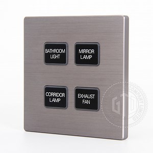 [Hot Item] Customized Aluminum Brushed CNC 4 Button 12V DC Dry Contact Smart Switch