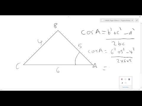 Cosine rule - finding an unknown angle
