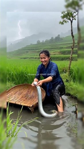 The Monsoon’s Gift: One Flash, One Pull, One Eel—No Net, No Luck #shorts #Wildlife #IndigenousWisdom