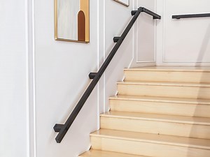 Black Metal Stair Handrails, Wall Handrails, Square Metal Stair Handrails, Porch Handrails. - Etsy Canada