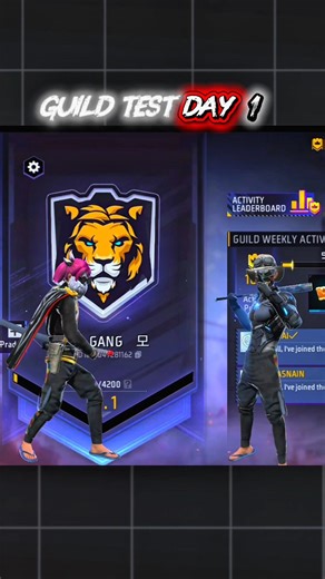 GUILD TEST DAY 1 💀 || #freefire #freestyle #guildtest #1v2 #alightmotion #foryou