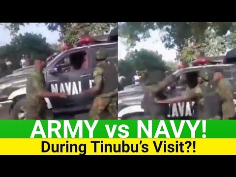 Nigerian Army vs Navy Clash During Tinubu’s Visit to Bayelsa — Full Shocking Video!