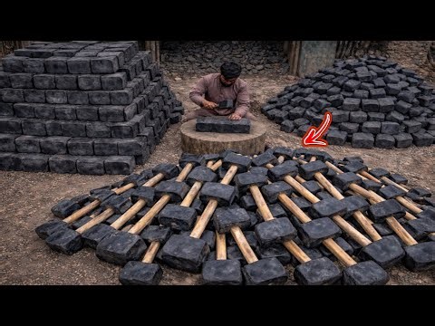 Massive Rubber Hammer Making Process to Rubber old Blocks || Traditional Craftsmanship 