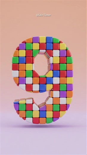 Colorful Cube Number 9 to 0 countdown | Relaxing Visual Timer #10seconds #timer #shorts