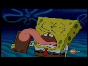 Spongebob Licks A Chocolate Bar Vigorously For 21 Seconds