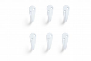 Mainstays, White Metal Hooks, Clutter-Free Hooks for Hanging Towels and Coats, 10 lbs Capacity, 6 Pack