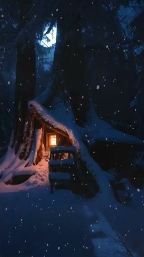 the cabin hidden in the snow