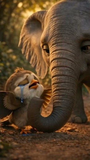 Lost Baby Bird 😢… Elephant Helped Him ❤️🐘 #shorts