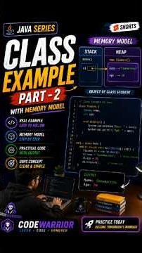 Java Class Example Part -2🔥 | How Class is Stored in Memory? 🚀