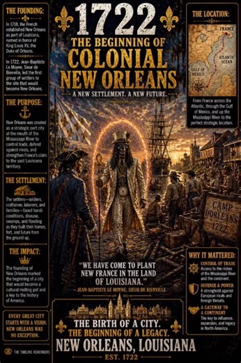 ⚜️𓂀 1722 WASN’T A BEGINNING… IT WAS A SETUP 𓂀⚜️ They didn’t just land here… they locked in a position. 👁️ At the mouth of the Mississippi River 🌊 Where everything flows in… and everything flows out ⚓ Where trade, power, and control intersect That’s not random land. That’s the key. Jean-Baptiste Le Moyne de Bienville didn’t just build a settlement… he established a gateway. ⚡ Control the river → control movement ⚡ Control movement → control wealth ⚡ Control wealth → control nations The settle