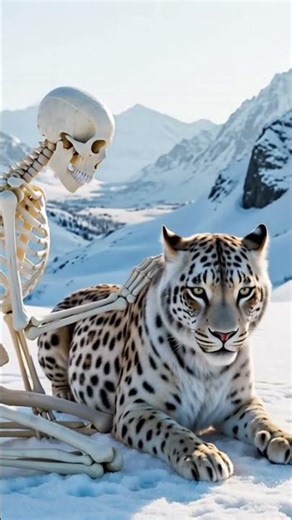 Day3:Petting the majestic Snow Leopard!❄️🐆💀#snowleopard #skeleton#pettinganimals#animals#shorts#Day3