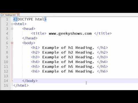 16. How to write Headings using h Tag in HTML (Hindi)