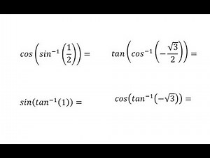 Trig Function Values of Inverse Trig Function Values Using Unit Circle (Nice Values)