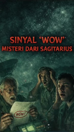 Sinyal Wow! adalah sinyal radio misterius yang terdeteksi pada tahun 1977 oleh teleskop Big Ear di Ohio. Sinyal ini sangat kuat, datang dari arah rasi Sagitarius, dan hanya muncul selama 72 detik, lalu tak pernah terulang. Karena pola dan kekuatannya tak biasa, astronom Jerry Ehman menuliskan kata “Wow!” di data hasil cetakan—menjadikannya salah satu misteri terbesar dalam pencarian kehidupan di luar Bumi. 🌌 #sinyal #alien #ufo #wow #misteri