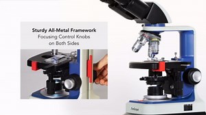 B120C-R 40X-2500X USB-C Rechargeable Battery-Powered Student Binocular Compound Microscope w/3D Two-Layer Mechanical Stage, Achromatic Objectives, & LED Illuminator + 1.0MP USB 2.0 Digital Camera