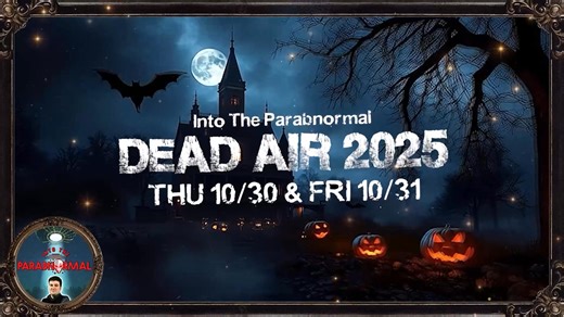 "Dead Air", our Halloween spooktacular, is a two-night event. Tune in on Thursday, October 30th and Friday, October 31st at 7 p.m. PT / 10 p.m. ET for the broadcast that only comes once (or twice) a year. Be there... if you dare! #Halloween #paranormal #ghosts #haunted | Into The Parabnormal