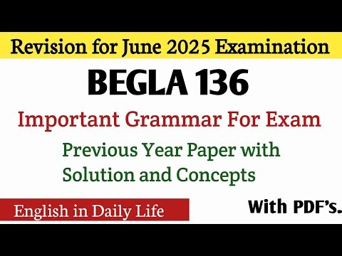 BEGLA 136 Question Paper 2024 | Previous Year Question Paper with Answers | ignou begla 136 June