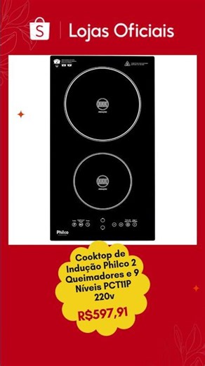 Cooktop de Indução Philco 2 Queimadores e 9 Níveis PCT11P 220v