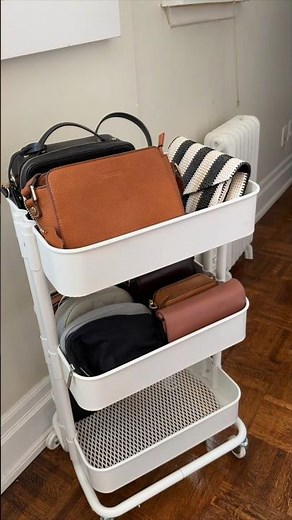 the best way to organize your purses & bags ?! 🙌 #closetorganization #ikeacart