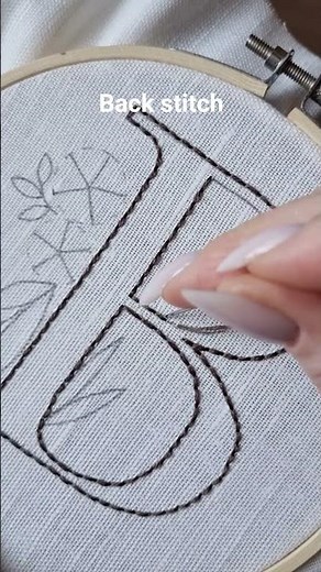 Basic back stitch letters embroidery❤️ #embroidery #tutorial #diy #handmade #alphabet #art #craft