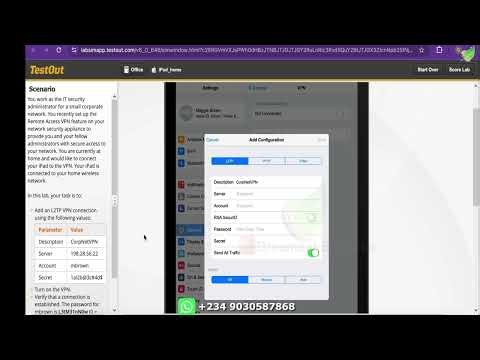 Network Pro TestOut 10.4.5 Configure a VPN Connection IPad