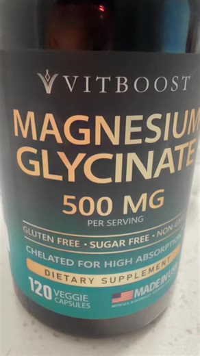#Vitboost Magnesium Glycinate 500 mg, ​​Muscle Relaxation, Sleep, Calm & Energy, High Absorption, Vegan, Non-GMO, 120 Capsules#foryourpage