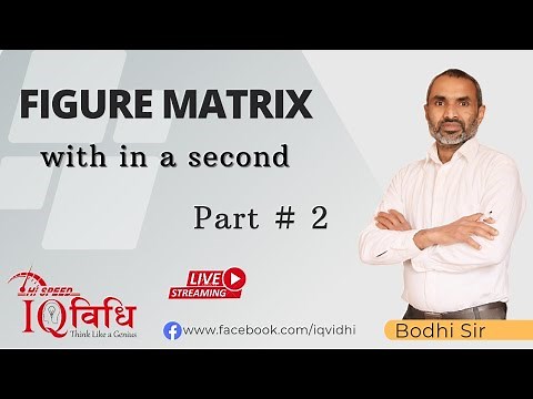 Figure Matrix (With in a Second) Part #2 | By Bodhi Sir | IQ Vidhi