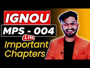 IGNOU MPS 004 | Important Chapters & Questions with Answer by Manish Verma