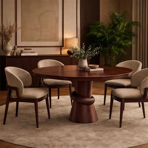 Round Dining Table Solid Wood, Pedestal Base Table, Handmade Kitchen Table, Modern Dining Table, Scandinavian Round Table, Custom Size Table - Etsy