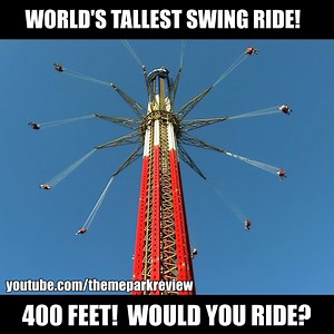 Sky Screamer at Six Flags Over Texas is 400 feet tall and held the "World's Tallest" record when it first opened! Would you ride it? For more videos: http://www.youtube.com/user/themeparkreviewtpr?sub_confirmation=1 | Theme Park Review